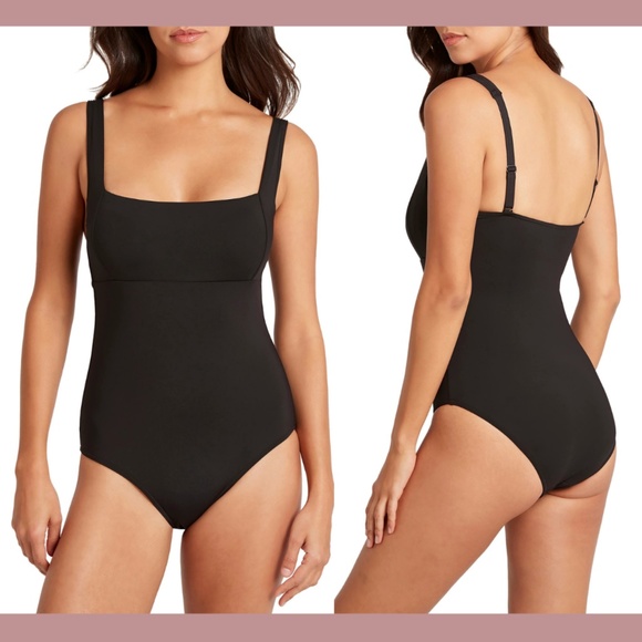 NEW Sea Level [‎ 12 US ] Square neck Underwire One-Piece Swimsuit - Picture 1 of 12